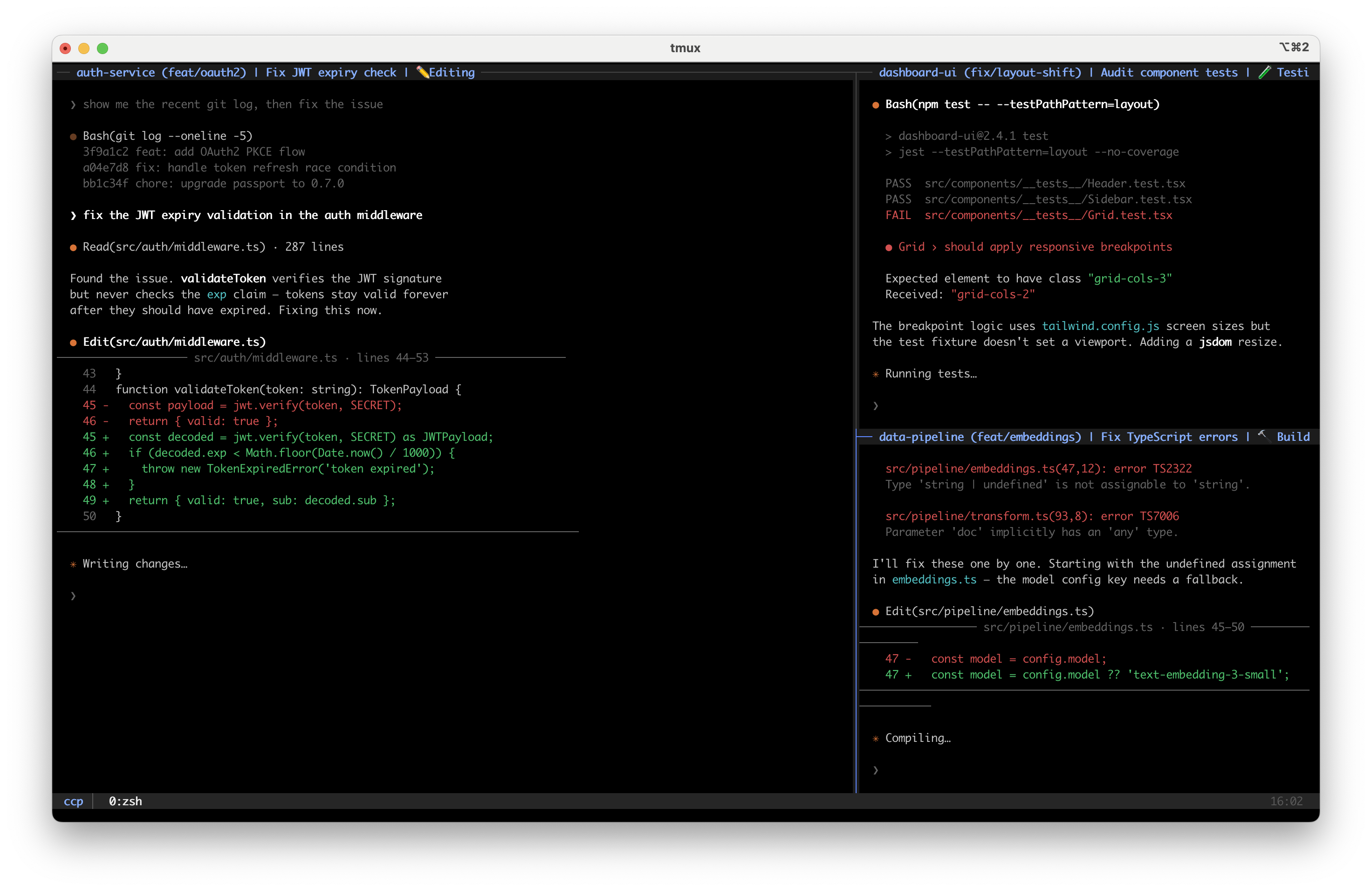 tmux compatibility — same context, different multiplexer