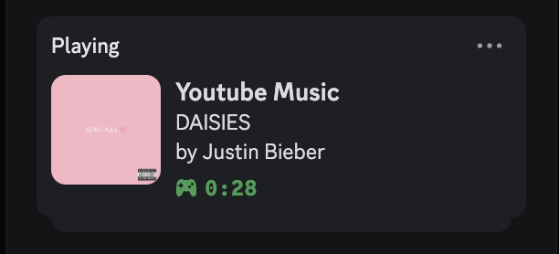 Discord Rich Presence showing the current track