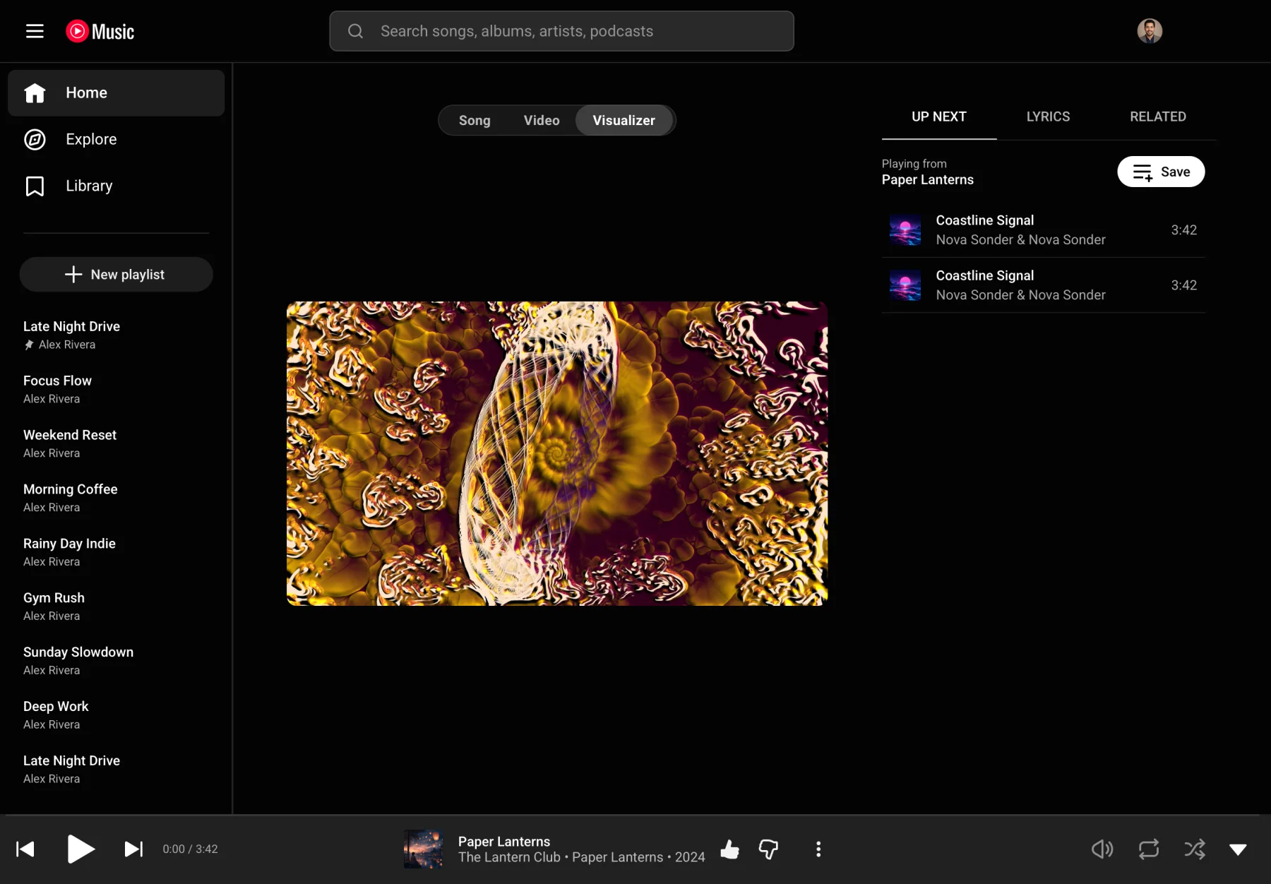 YouTube Music for macOS — Dark