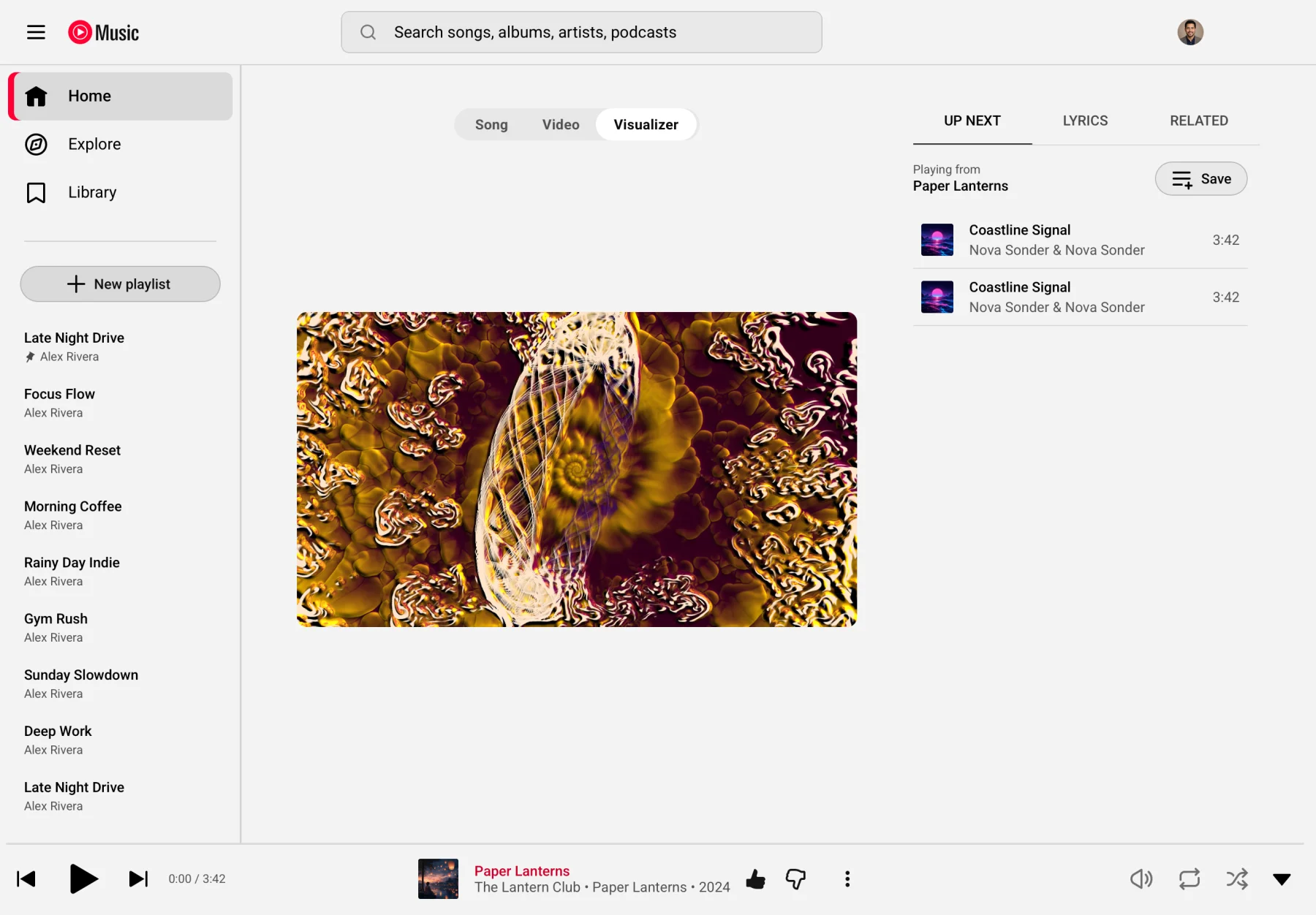 YouTube Music for macOS — Light